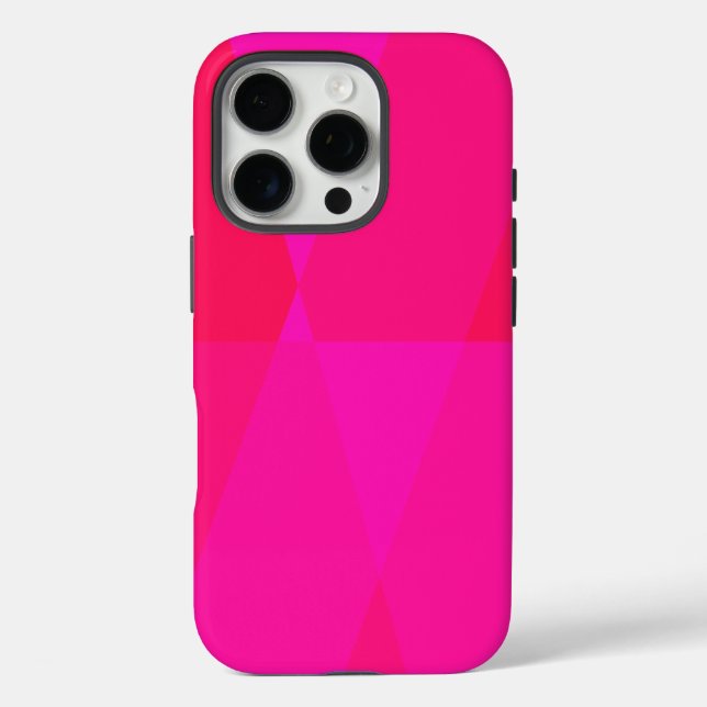 Geometrisches Muster in Rot und Rosa Case-Mate iPhone Hülle (Rückseite)