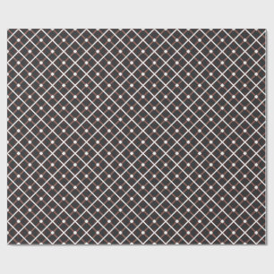 Geometrisches Muster in Schwarz und Braun Geschenkpapier