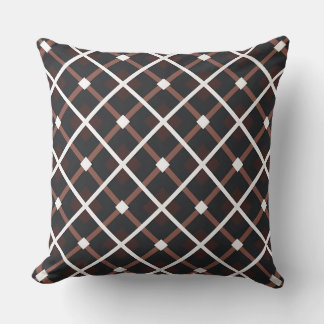 Geometrisches Muster in Schwarz und Braun Kissen