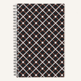 Geometrisches Muster in Schwarz und Braun Notizbuch