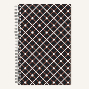 Geometrisches Muster in Schwarz und Braun Notizbuch