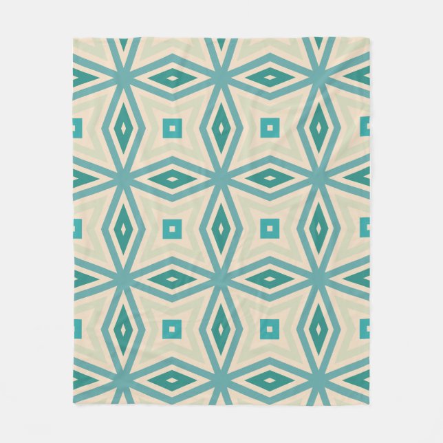 Geometrisches Muster in Vintagen Farben Fleecedecke (Vorderseite)