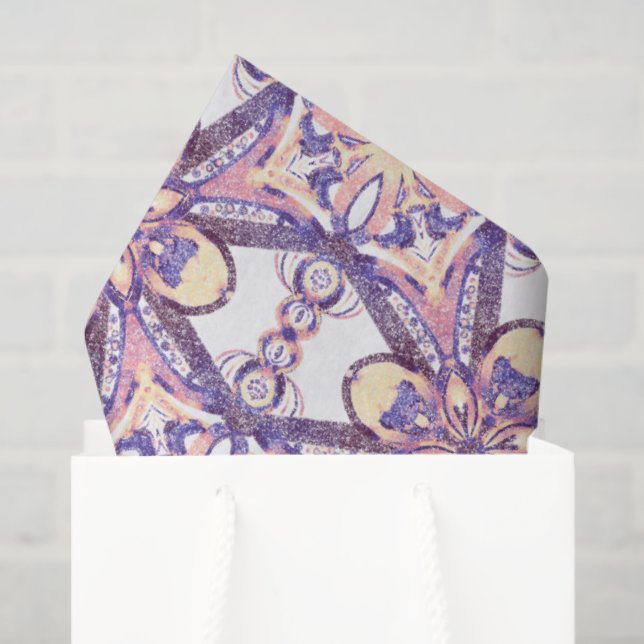 Geometrisches Muster - Keramik-Fliesenimitierung Seidenpapier (Geschenktüte)