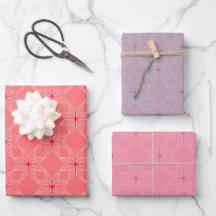Geometrisches Muster | Koralle, Mauve und Blush