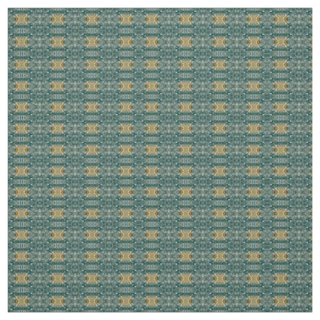 Geometrisches Muster Kupfer-Türkisgewebe Stoff (Muster)