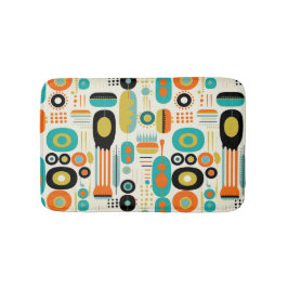 Geometrisches Muster Lebendige Retro-Moderne der M Badematte