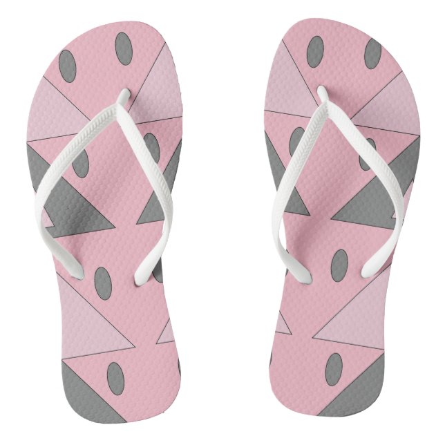 Geometrisches Muster Leichte Weiche Pink Grau Funn Flip Flops (Fußbett)