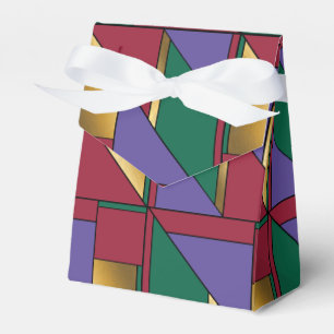 Geometrisches Muster, Lila-grün Geschenkschachtel
