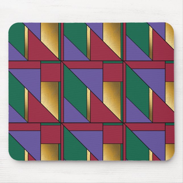 Geometrisches Muster, Lila-grün Mousepad (Vorne)