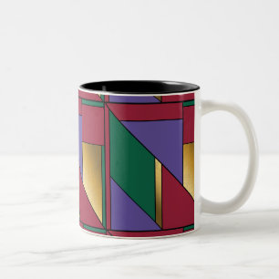 Geometrisches Muster, Lila-grün Zweifarbige Tasse