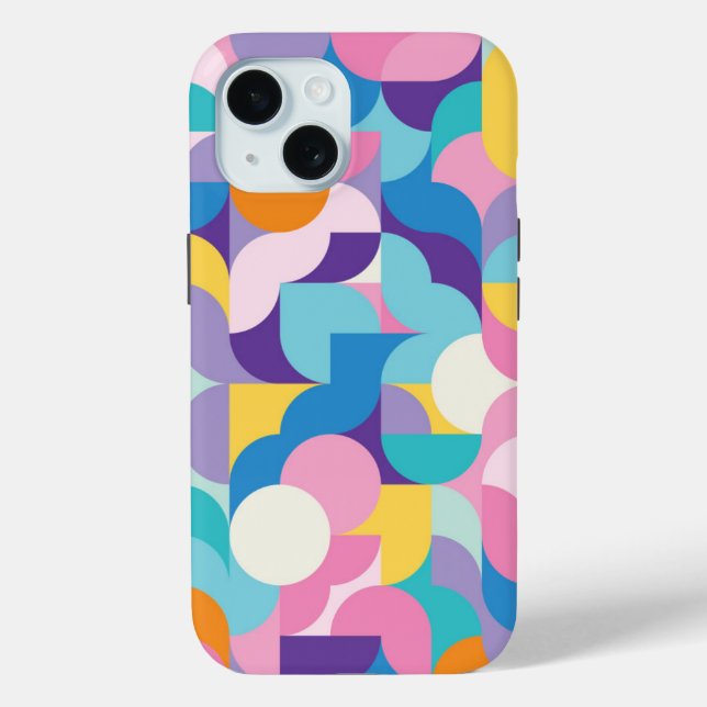 Geometrisches Muster lila und rosa Case-Mate iPhone Hülle (Rückseite)