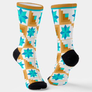 Geometrisches Muster, mehrfarbiges Patchwork Socken