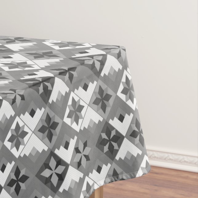 Geometrisches Muster, mehrfarbiges Patchwork Tischdecke (Beispiel)