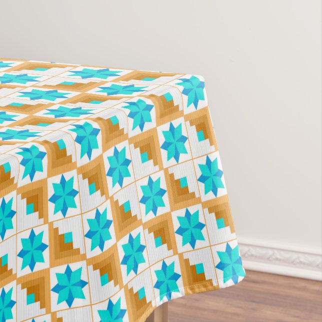 Geometrisches Muster, mehrfarbiges Patchwork Tischdecke (Beispiel)
