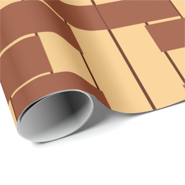 Geometrisches Muster mit abwechselnd braun  Geschenkpapier (Rolleneckpunkt)
