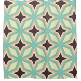 Geometrisches Muster mit abwechselnd dunkler Stern Duschvorhang