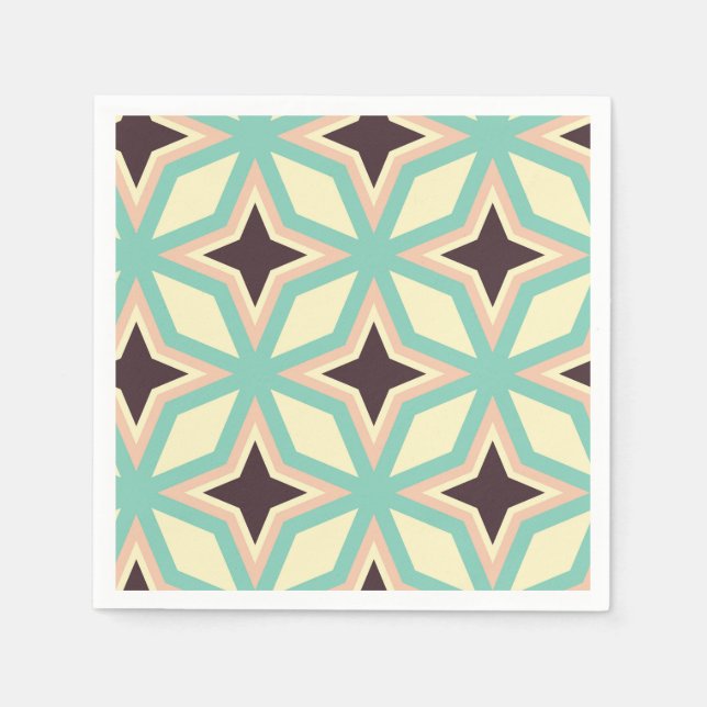 Geometrisches Muster mit abwechselnd dunkler Stern Serviette (Vorderseite)