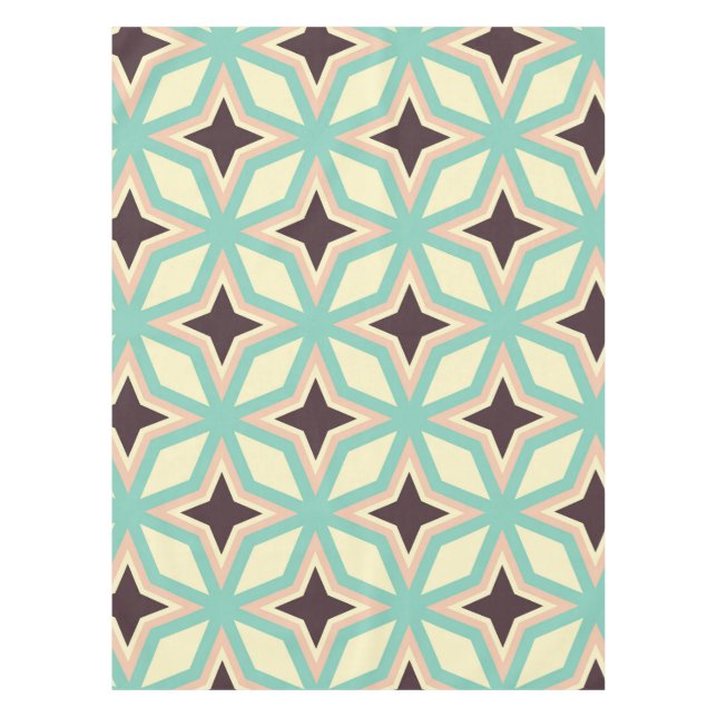 Geometrisches Muster mit abwechselnd dunkler Stern Tischdecke (Vorderseite)