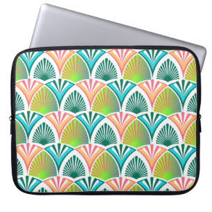 Geometrisches Muster mit Blätter und Blume der Han Laptopschutzhülle