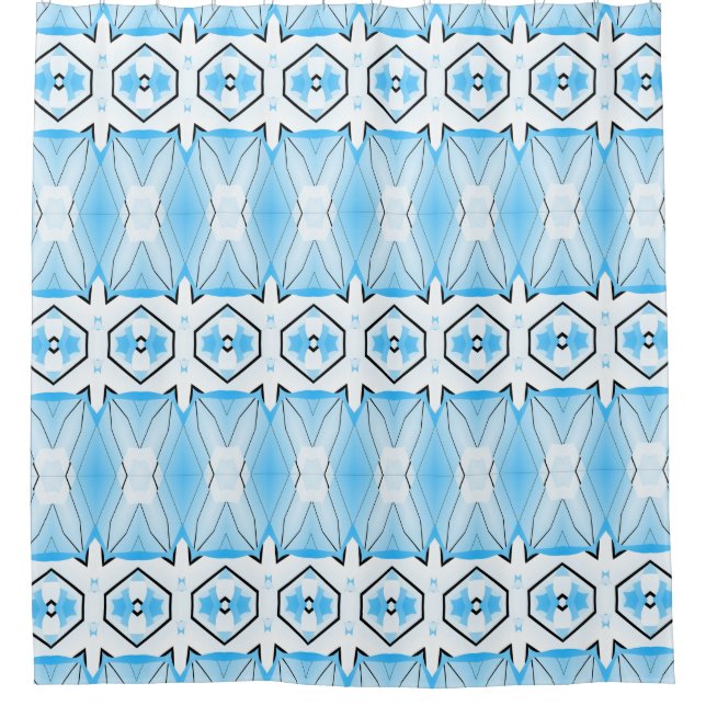 Geometrisches Muster mit Duschvorhang (Vorderseite)