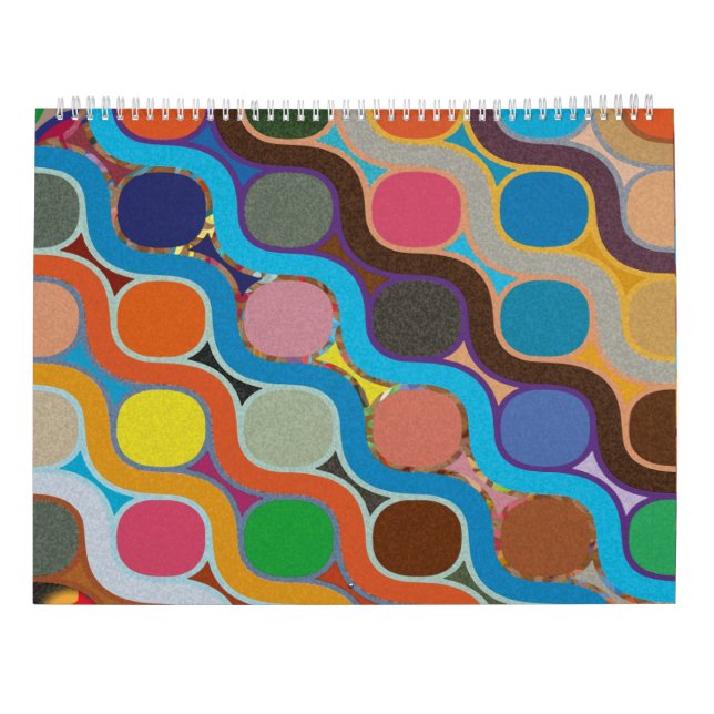 Geometrisches Muster mit einzigartig angelegten Fa Kalender (Rückseite)