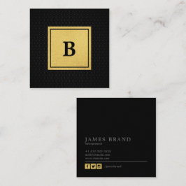 Geometrisches Muster mit Imitats-Monogramm Quadratische Visitenkarte