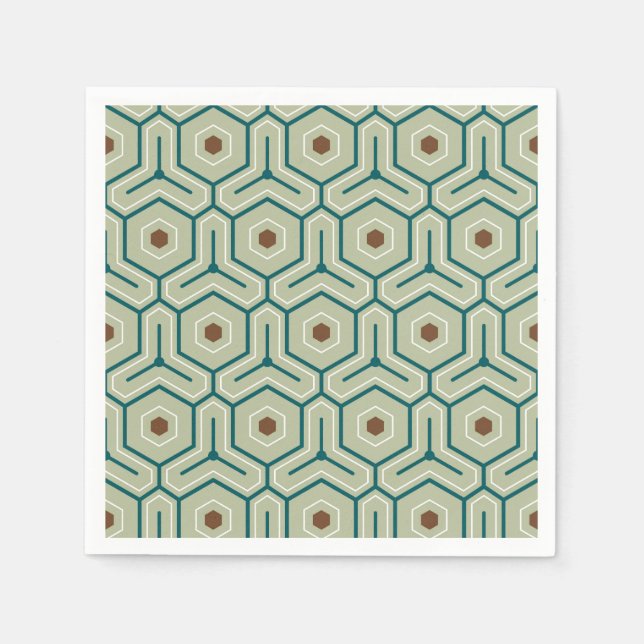 Geometrisches Muster mit ineinandergreifenden Sech Serviette (Vorderseite)