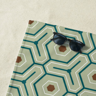 Geometrisches Muster mit ineinandergreifenden Sech Strandtuch