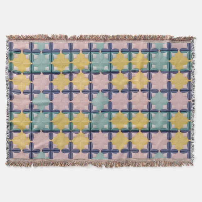 Geometrisches Muster mit lebendigen Farben Decke (Vorderseite)