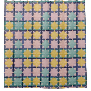 Geometrisches Muster mit lebendigen Farben Duschvorhang