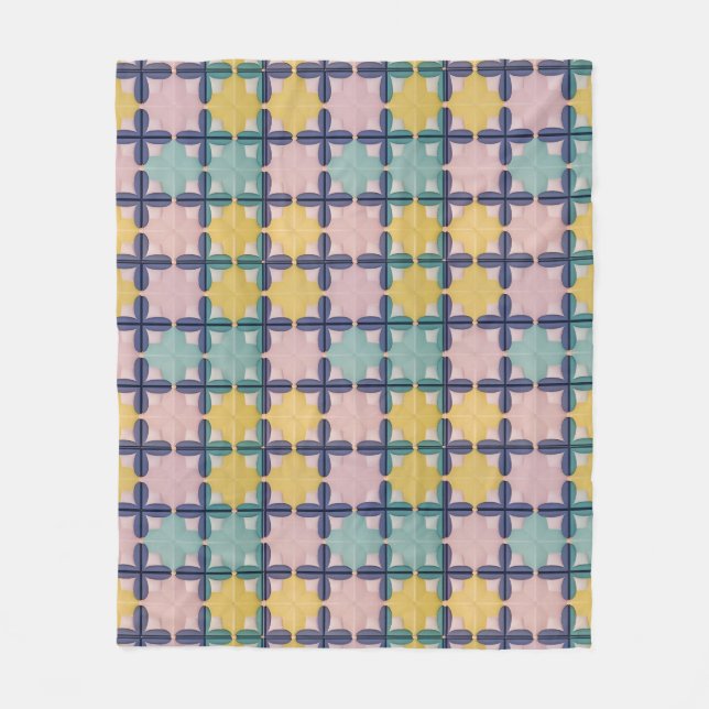 Geometrisches Muster mit lebendigen Farben Fleecedecke (Vorderseite)