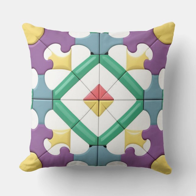 Geometrisches Muster mit lebhaften Farben Kissen (Vorderseite)