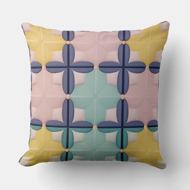 Geometrisches Muster mit lebhaften Farben Kissen (Vorderseite)