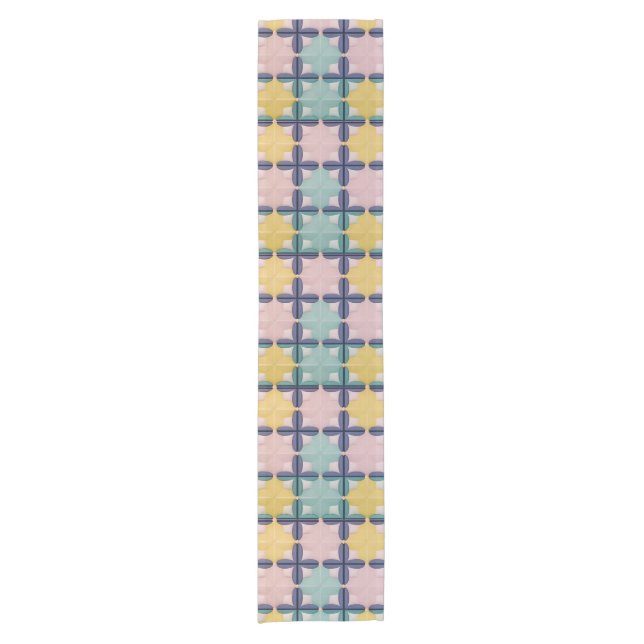 Geometrisches Muster mit lebhaften Farben Kurzer Tischläufer (Vorderseite)
