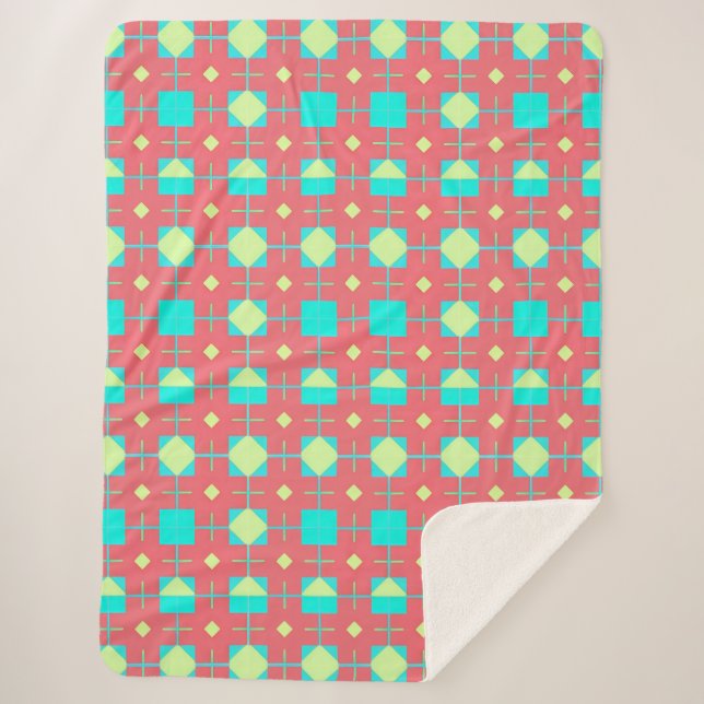 Geometrisches Muster mit lebhaften Farben Sherpadecke (Vorderseite)