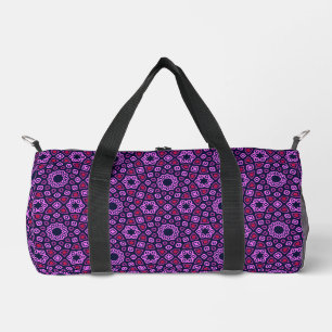 Geometrisches Muster mit Lila abgeschnittenem Trih Duffle Bag