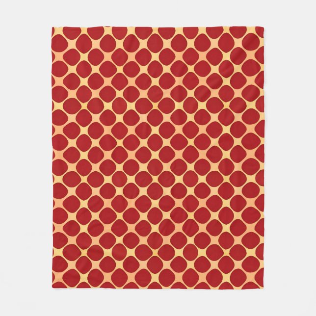 Geometrisches Muster mit roten Kreisen Fleecedecke (Vorderseite)