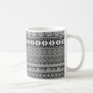Geometrisches Muster mit schwarzen und weißen Quer Tasse