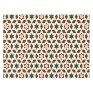 Geometrisches Muster mit Sternformen in Braun und Tischdecke