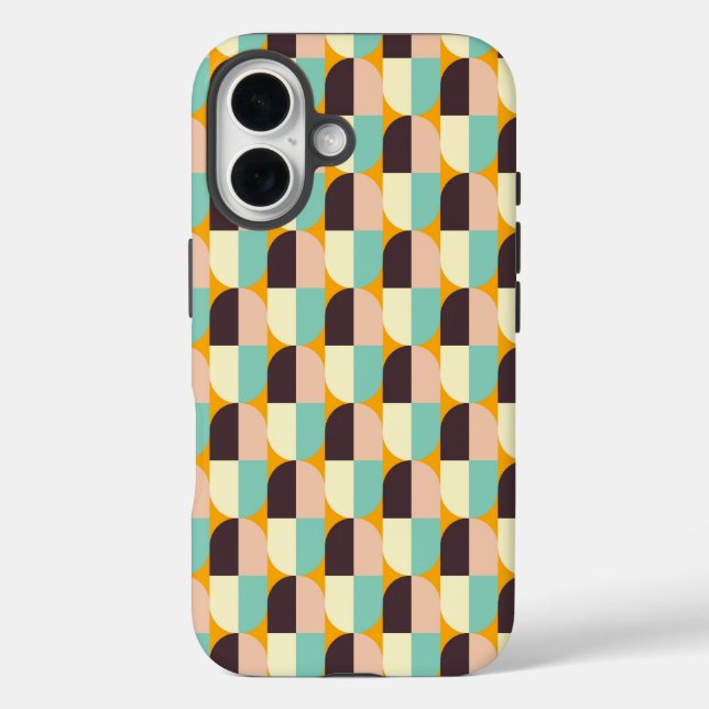 Geometrisches Muster mit überlappenden Halbkreisen Case-Mate iPhone Hülle (Rückseite)