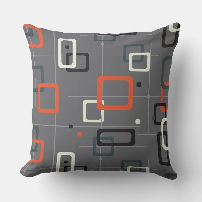 geometrisches Muster Mitte des Jahrhunderts Kissen (Vorderseite)