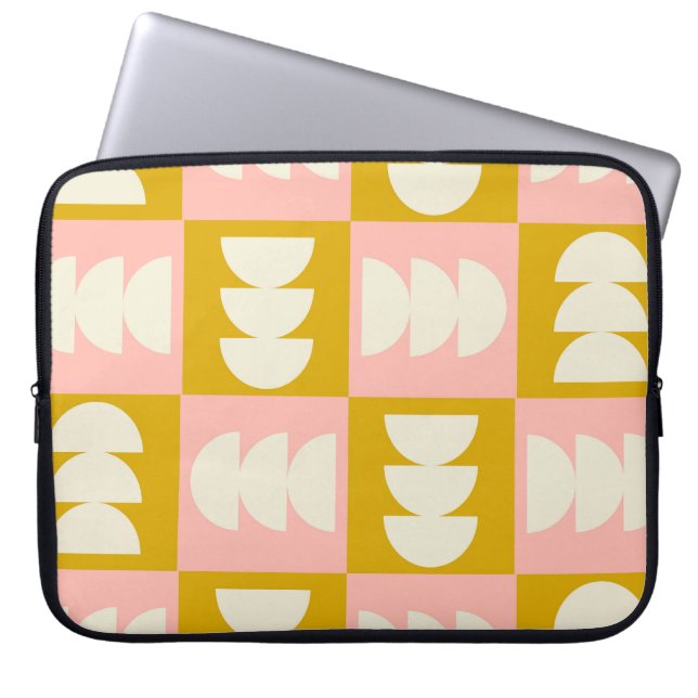 Geometrisches Muster Mitte des Jahrhunderts Laptopschutzhülle (Vorderseite)