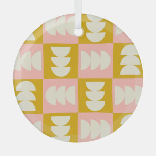 Geometrisches Muster Mitte des Jahrhunderts Ornament Aus Glas