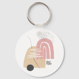 Geometrisches Muster Modernes Design Monogramm Schlüsselanhänger