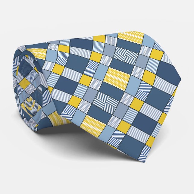 Geometrisches Muster Neck Tie Krawatte (Gerollt)