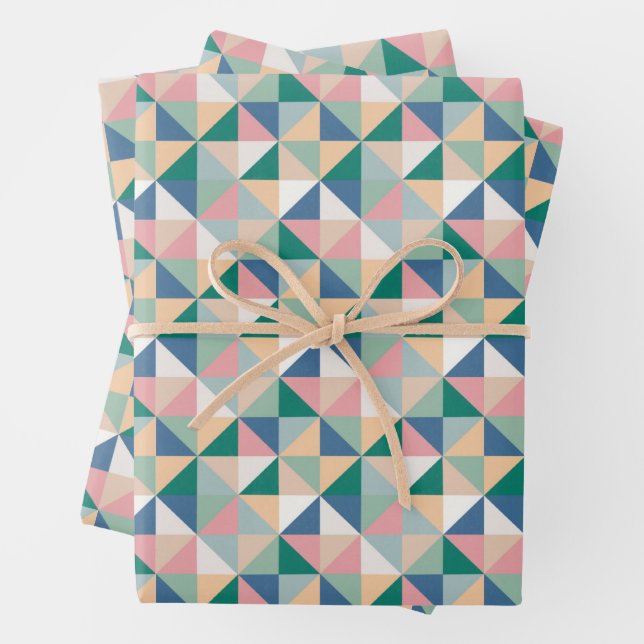 Geometrisches Muster Osterpastel Geschenkpapier Set (Beispiel)