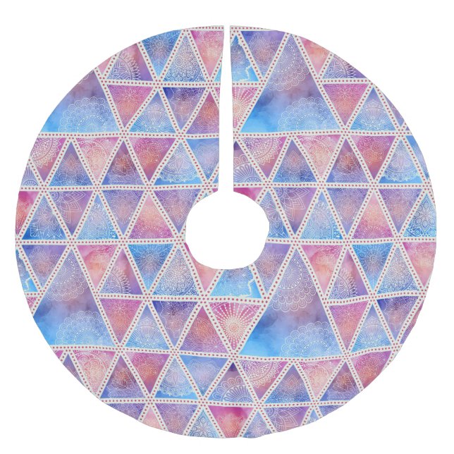 Geometrisches Muster Polyester Weihnachtsbaumdecke (Vorderseite)