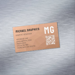 Geometrisches Muster QR-Code für Peach-Gradienten Magnetische Visitenkarte