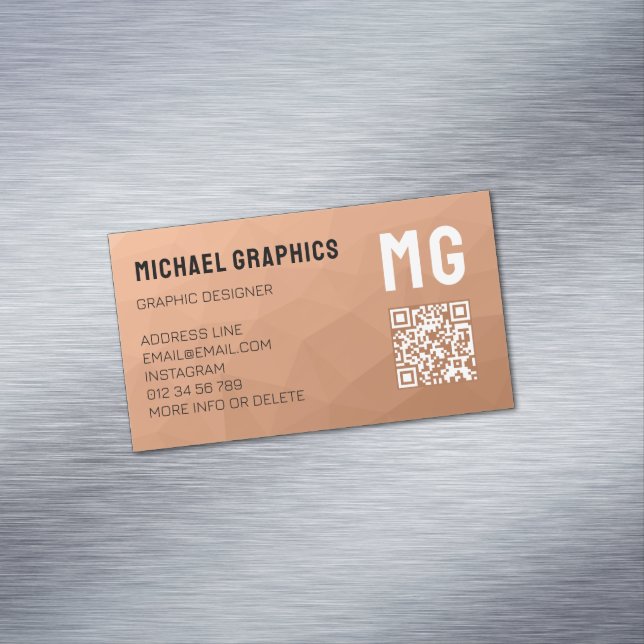 Geometrisches Muster QR-Code für Peach-Gradienten Magnetische Visitenkarte (Beispiel)