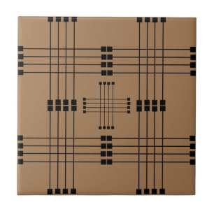 Geometrisches Muster   Quadrate   Linien   Brown   Fliese